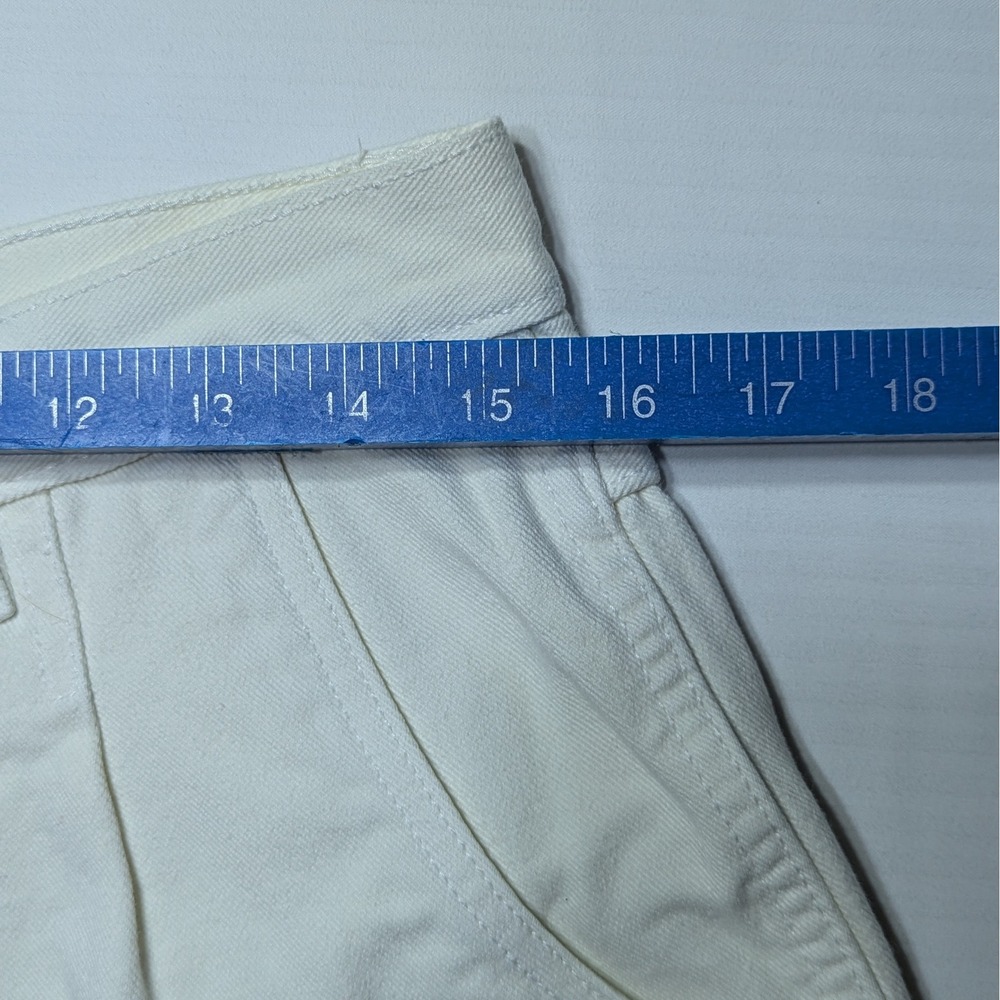 Bill Blass Vintage Women Pleated Denim Shorts 100% Cotton 14 White High Rise - Picture 5 of 6